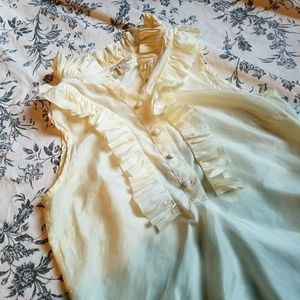 J Crew 100% Silk Ruffle Collared Blouse